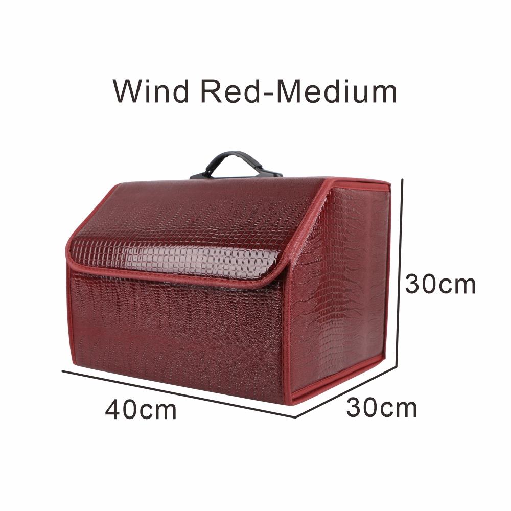 Collapsible Car Storage Box Crocodile Grain Leather Organizer For Car Trunk Box Organizer Auto Tidying Storage Bag Watertight
