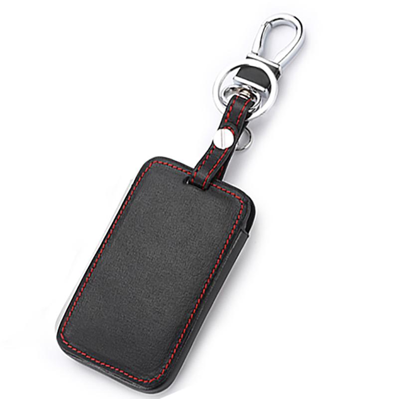 Leather Car Key Cover For Renault Clio Logan Megane 2 3 Koleos Scenic 3 Buttons Smart Remote Fob Protector Case Keychain Bag