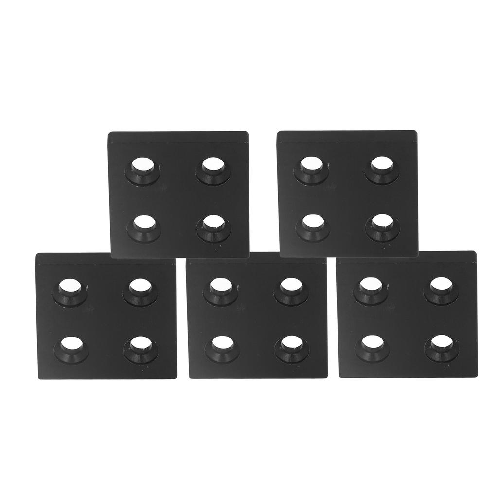 5Pcs Aluminum Profile End Cap Alloy Metal Cover Plate Linear Moving Parts 4040 Double GroovesBlack