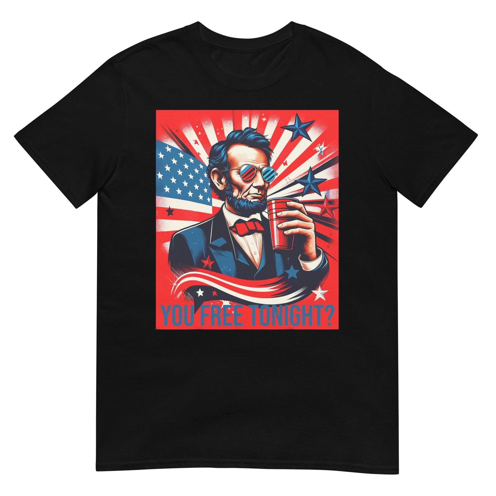 Funny Abe Lincoln 4th Of July Patriotic American USA T-Shirt XL