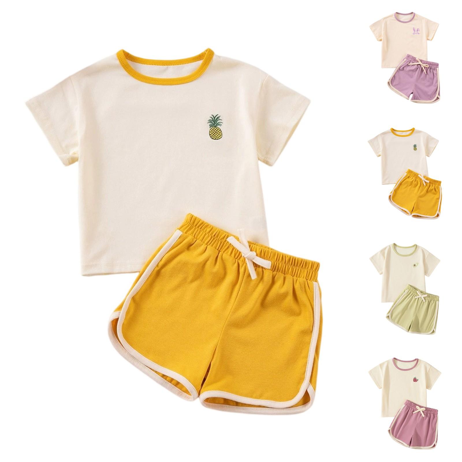

Boys Embroidered Set - Cartoon Print Short Sleeve & Shorts 100 светло-зеленый