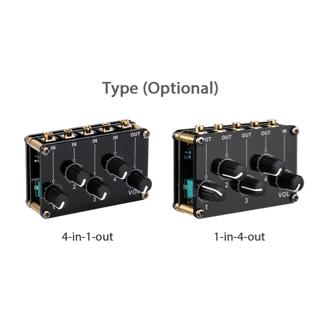 4 in 1 out Passive Mixer Module Mini Stereo 4 Channel Passive Mixer Audio Mixer 4 Audio Input to 1 Output Ultra Compact