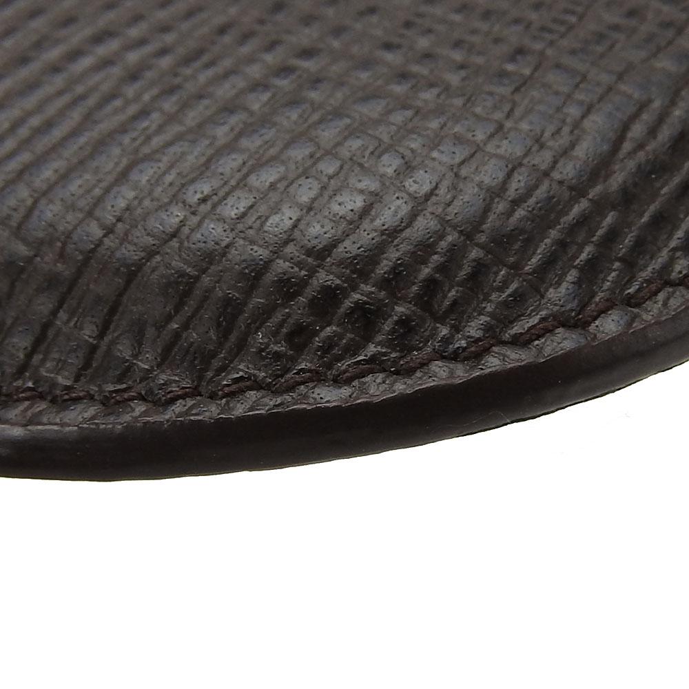 Used LOEWE Coin Case Leather Brown Brown Anagram