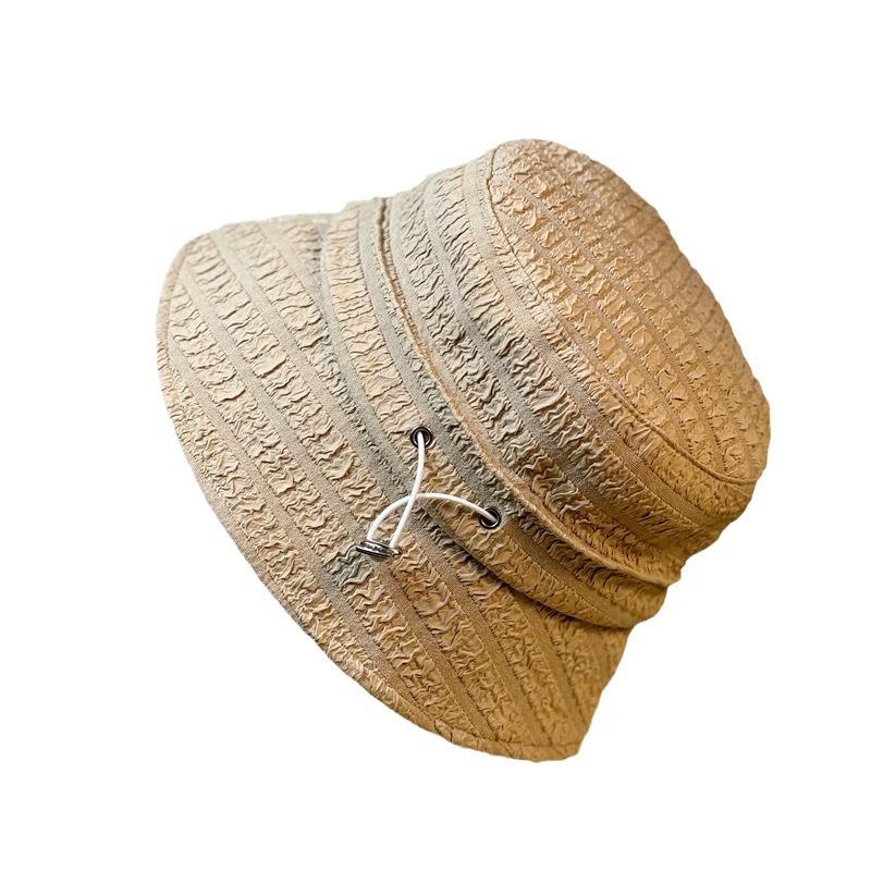 Hat Drawstring Fisherman Womens Pleated Basin Hat Fashion Shade Face Hat Bucket