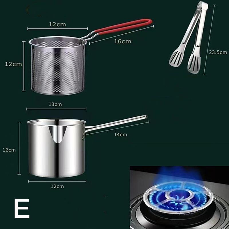 2/3/4 szt. Garnek do głębokiego smażenia ze stali nierdzewnej Frytkownica z sitkiem Patelnie do smażenia kurczaka Narzędzia kuchenne do gotowania