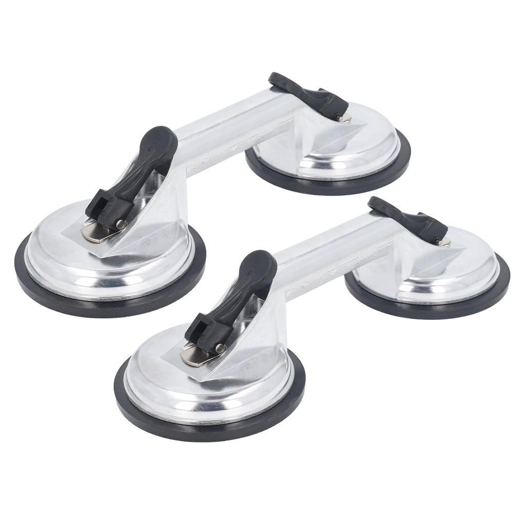 2Pcs Double Handle Suction Cups Plate 100KG Load Capacity Heavy Duty Aluminum Alloy Suction Cups for