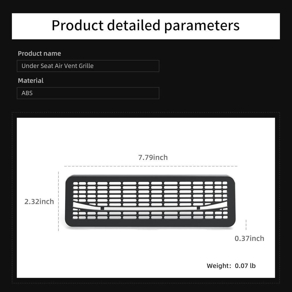 LUCKEASY 2PCS Floor Air Flow Vent Grille Protection for Tesla Model Y Juniper 2025 2026 Air Vent Cover Rear Under Seat Air Condition Outlet Grille