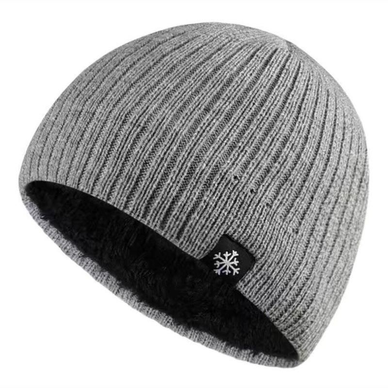 Hat Men's New Windproof and Cold-proof Wool Hat Men's Winter Piled Thickened Warm Ear Protection Bag Head Knitted Hat