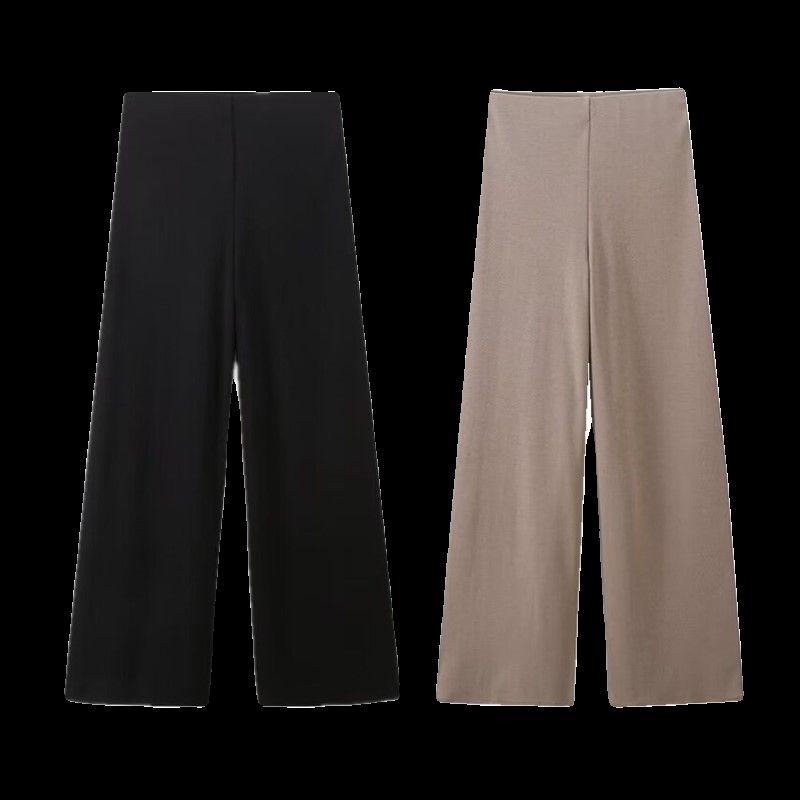 Fashion Style 2024 Spring/Summer New Women's Clothing Elastic Waist Pique Soft High Waist Wide Leg Pants 3644157