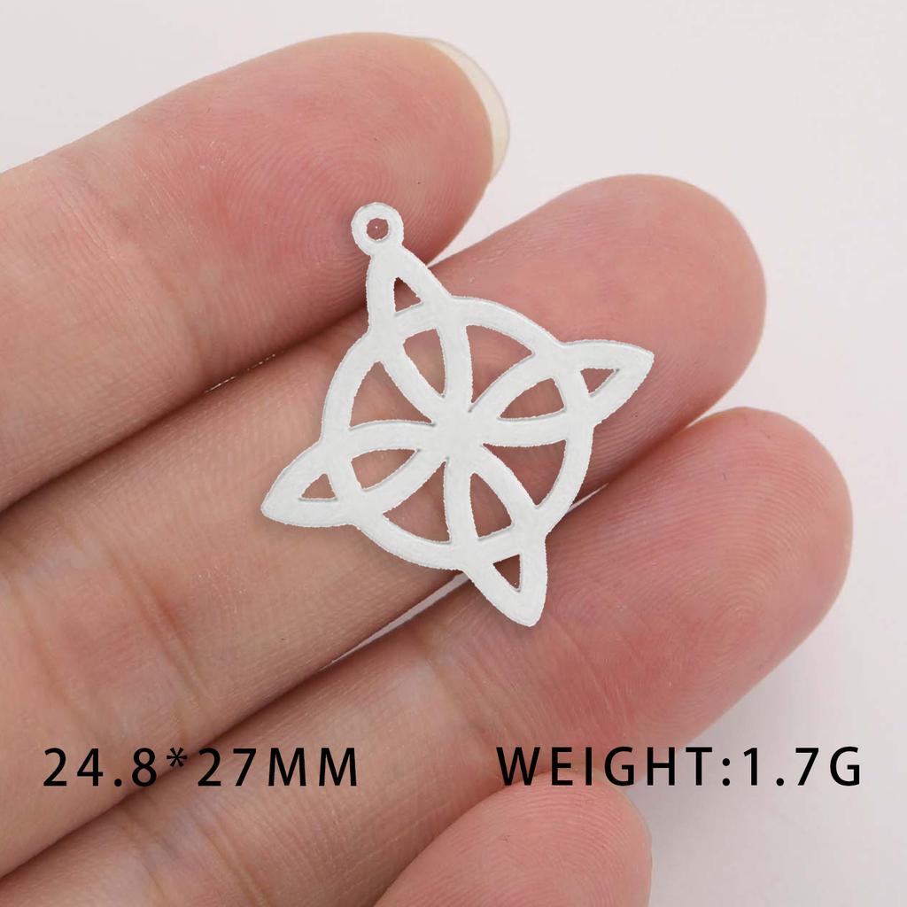 LIKGREAT 1Pcs Witch Celtics Knot Pendant Stainless Steel Wiccan Hanging Charm for Necklace Bracelet Earring Jewelry Making