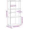 Bookshelf with 3 Shelves Rustic Wood Effect 60 x 30 x 120 cm Engineered Wood
