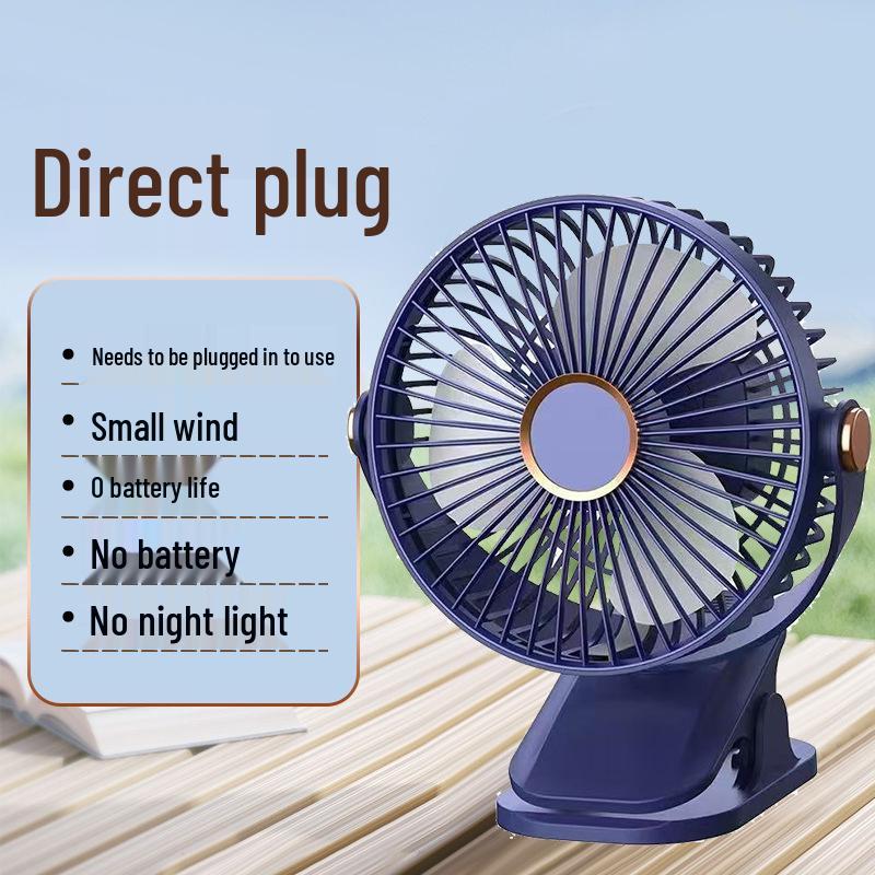 USB Clip-on 6  Desktop Fan with Night Light, Ultra-Quiet, High Wind Power, Ideal for Dorms and Outdoors. 6-inch