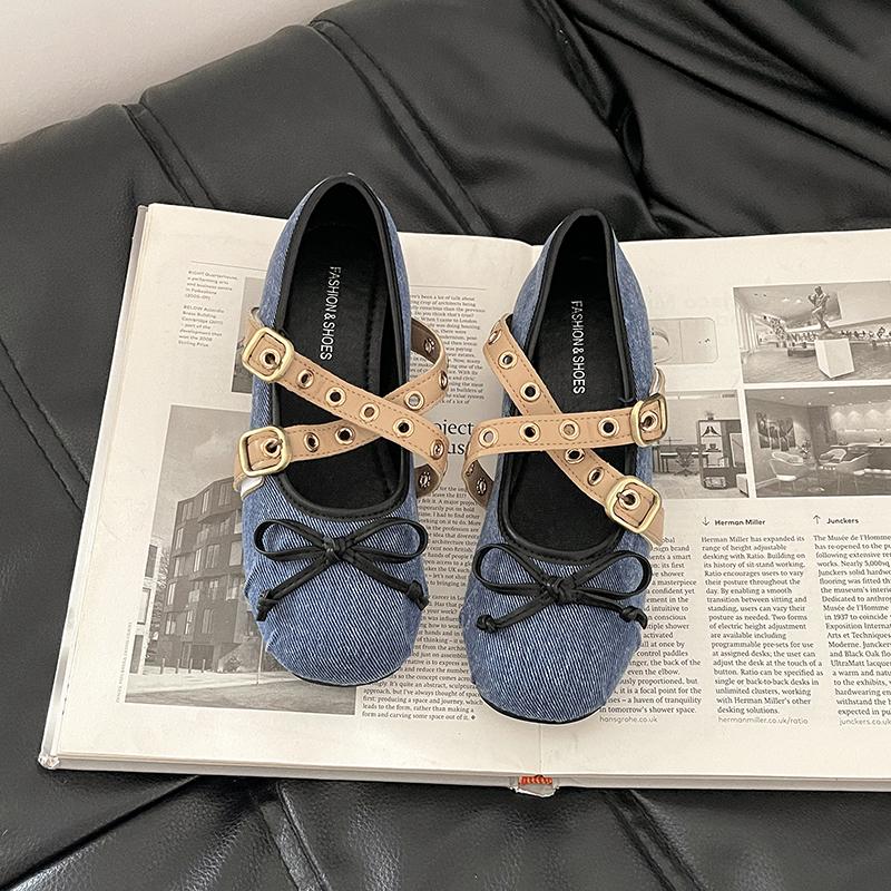Vintage Cosy Soft Sole Women Ballet Flats Concise Belt Buckle Shoes Ladies Outdoor Comfort Mary Jane Shoes