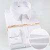 Men's Premium Pure Cotton Wrinkle-Free Long Sleeve Solid Dress Shirts with Hidden Button Spread Collar for Business Casual Wear
