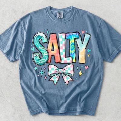 Salty Beach Shirt, Comfort Colors Coquette Summer Vibe Tee