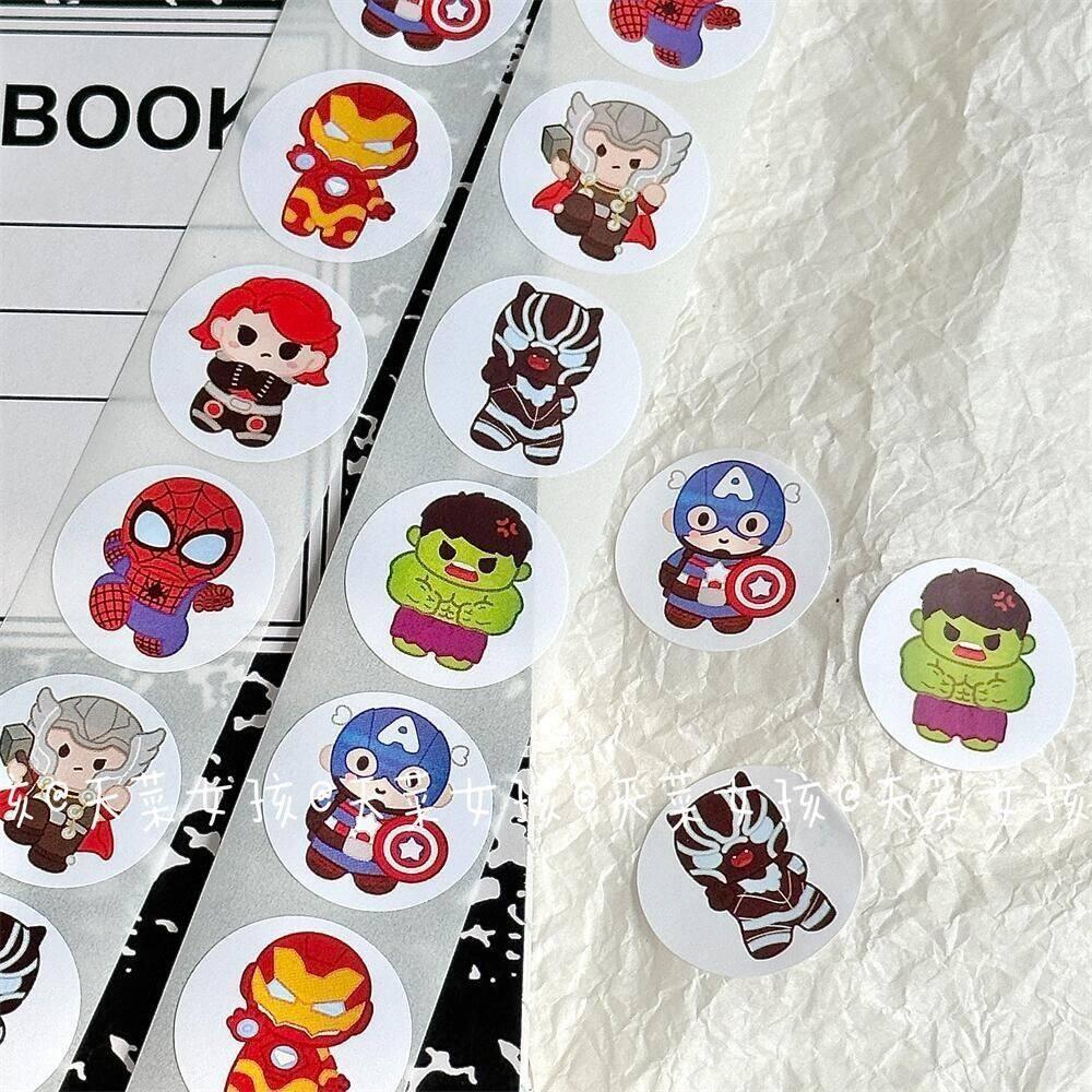Cute Cartoon Roll Stickers 500 Pieces Self Adhesive Round Labels Waterproof Decals For Diy Craft Gift Box Bottle Notebook