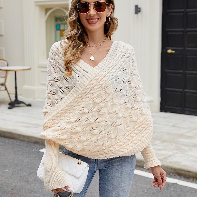 Women S Casual Knit Batwing Sleeve Hollow Out Cardigan Sweater