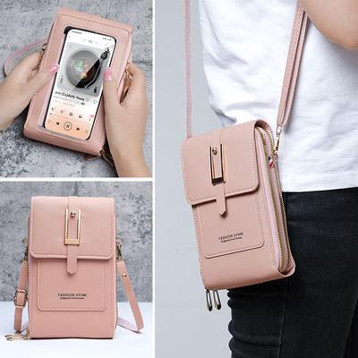 Dámská nová průhledná taška na mobil s dotykovým displejem Trend Simple Crossbody Malá taška Multifunkční mobilní telefon Dámská taška Peněženka na mince Vertikální část