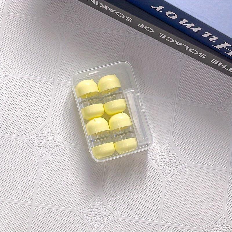 

4 шт. Милый контейнер для линз с мишкой Женский футляр для контактных линз INS Мужская коробка для хранения цветных контактных линз Портативный дорожный набор жёлтый