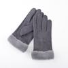 Winter gloves women's warm fleece thickened cute non-slip, windproof and cold-proof cycling electric car gloves