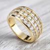 2026 Jewelry, Niche Design, Three-row Diamond Zircon Ring, Women's Wedding Dinner Lady Ring