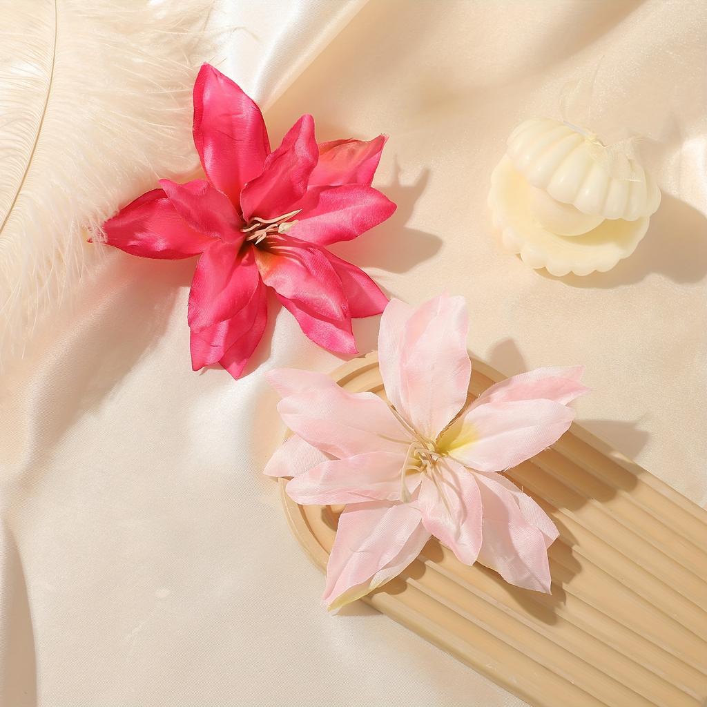 10pcs Sweet Vacation Style Flower Hair Clips Summer Beach Flower Clips Beach Photography Hair Accessories for Women