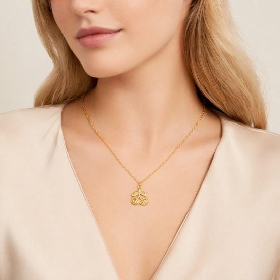 Kirschanhänger Halskette, Niedliche Frucht Halskette für Damen, Zierliche Kirsch Charm Halskette, Modeschmuck Geschenk für Ehefrau Freundin