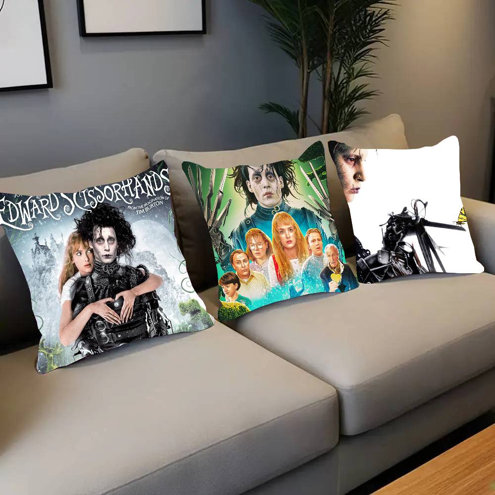 Edward Scissorhands Movie Pillow Case Square Pillow Bedroom Sofa Leisure Comfort Cushion Home Decoration
