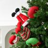 Elf Leg Christmas Tree Picks 3D Decorative Stems with Colorful Stripes Easy Insert Elf Leg Decor for Xmas Tree Wreath & Holiday Display