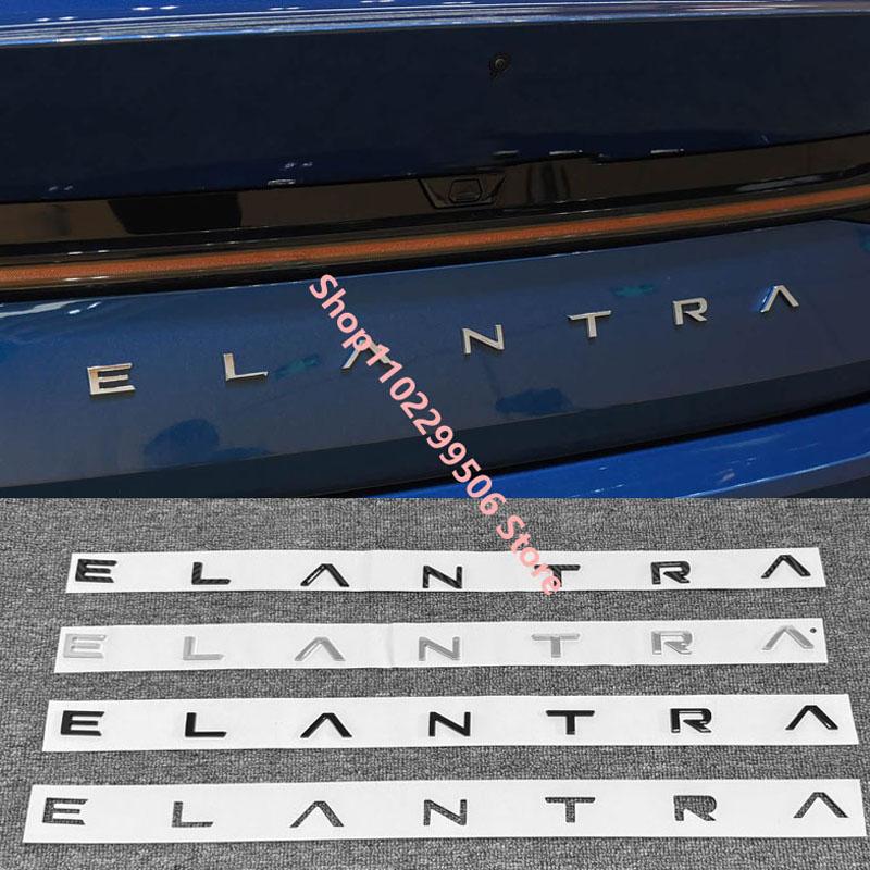 Car Taigate 3D Letter Logo Sticker Trunk Nameplate Decoration Badge Decal Emblem For ELANTRA 2021 2022
