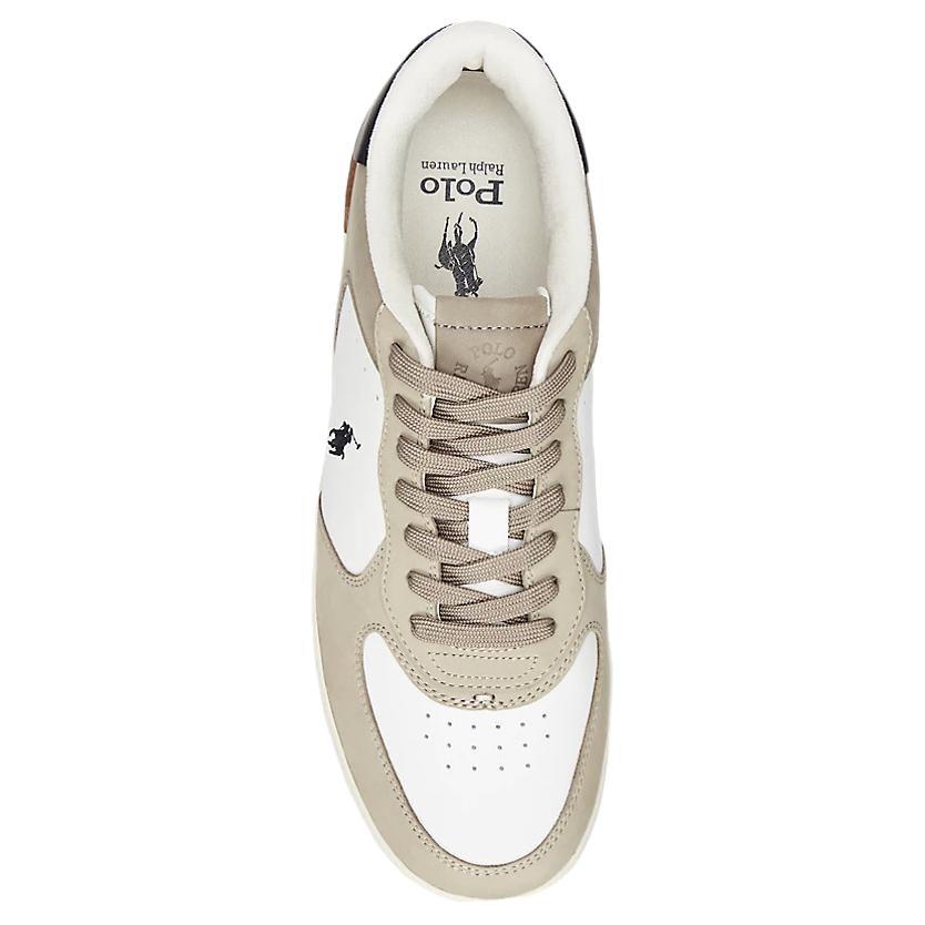 Polo Ralph Lauren Masters Court Leather Round Toe Lace-Up Flat Low-Top Sneakers Men sneakers Light-Brown 100037264TONAL-MILK