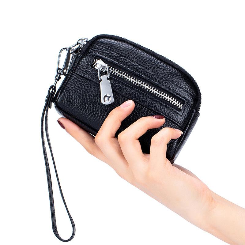 Genuine Leather Women's Wallet Clutch Purse Bag with Big Storage Capacity and Wrist Strap