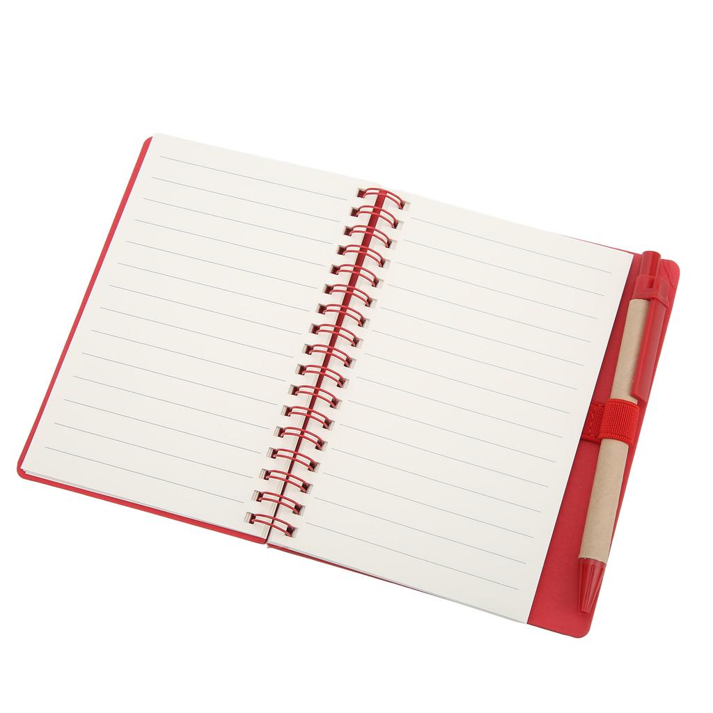Notebook Portable Simple Double Coil Leather Notebook Student Notepad with Insert Pen Business Office Stationery