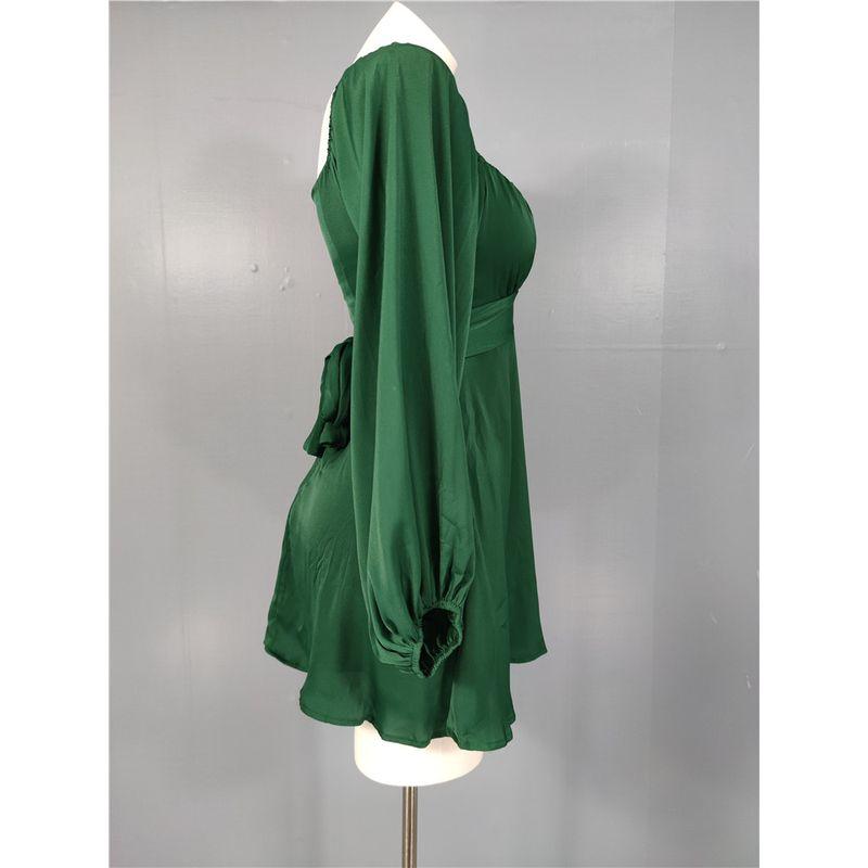 Trade Order as Home High Cold Goddess Square Collar Strap Waist Hugging Design Big Hemline Dress Chest Emphasizing Skin-friendly Sweet Short dress