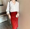 Women's Chic Long Sleeve White Chiffon Shirt - Early Autumn 2025 Style
