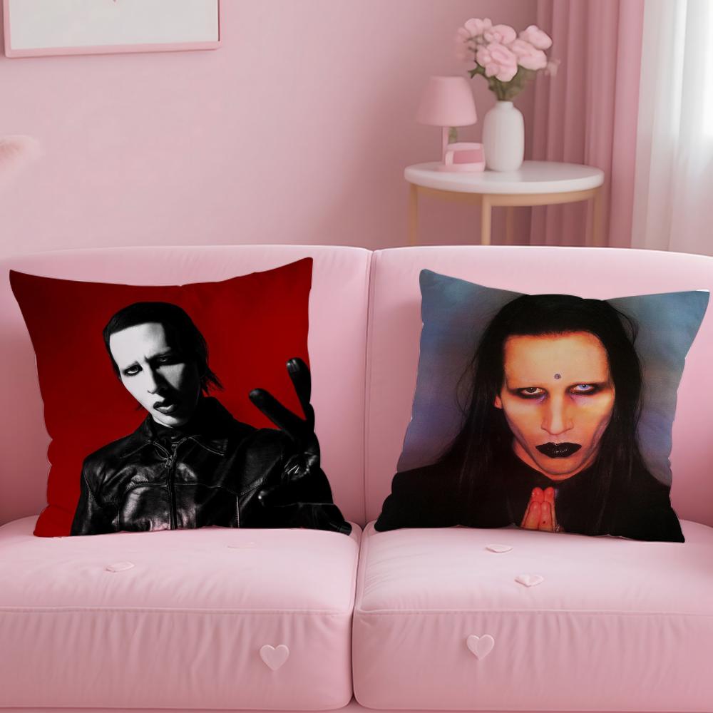 Klasická zpěvačka Marilyn Manson Povlak na polštář Měkký a snadno pratelný povlak na polštář – Všestranný pro pohovku, postel, cestování a kancelář