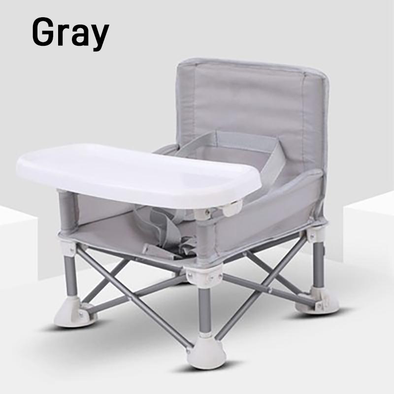 

Складной детский стульчик для кормления с ремнем безопасности для детей, детский пляжный стульчик для кемпинга, удобное сиденье для кормления ребенка серый