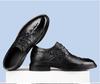 Men's Crocodile Pattern Leather Lace-up Shoes - Round Toe, Business Casual & Formal Style