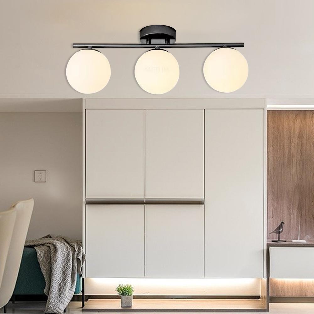 LED Glass Ceiling Light Milk White Ball For Living Room Entrance Hallway Bedroom Restroom Study Checkroom Indoor Lighting