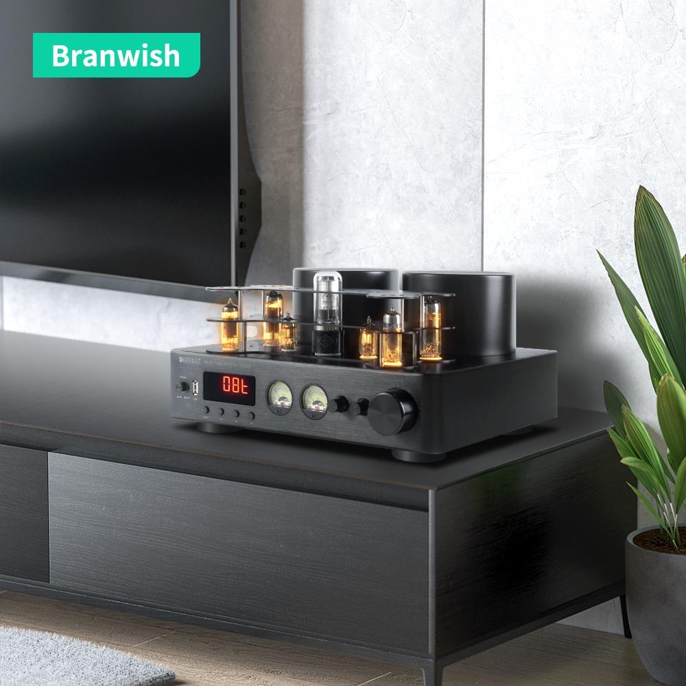 200W+200W High Power Hifi Fever Tube Amplifier Pre-stage Auido Speaker Amplifier Bluetooth 5.0 Support 4-8 Home Theater Speaker
