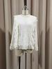 Elegant Mesh Puff Sleeve Round Neck Lace Top 
