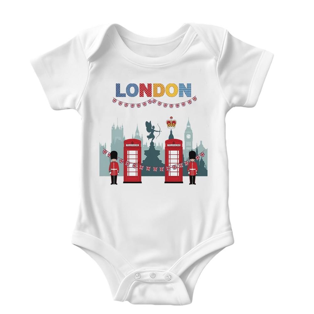 London Telephone Booth UK Travel Baby Bodysuit Infant