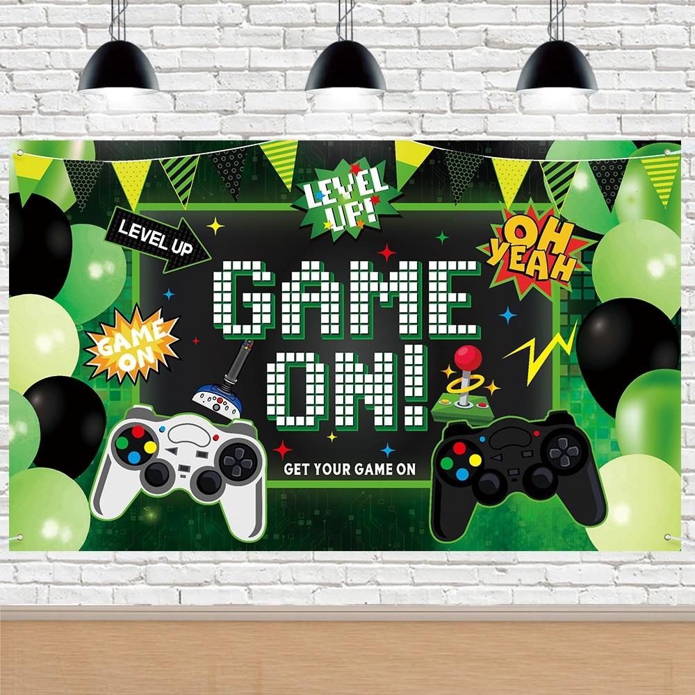 Cloth Party Background With Gaming Theme For Birthday Celebration Decor And