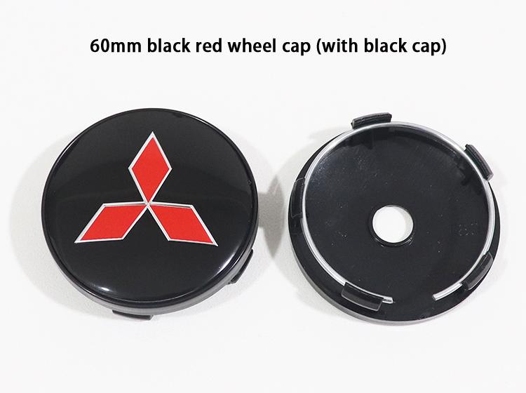 4pcs Mitsubishi 56mm 60mm ABS Car Emblem Wheel Center Hub Cap Auto Rim Refit Dust-proof Badge Covers Sticker Styling Accessories