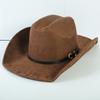 Popolare cappello western da cowboy in camoscio stile europeo e americano per uomo e donna, semplice e alla moda, a tesa larga, cappello jazz