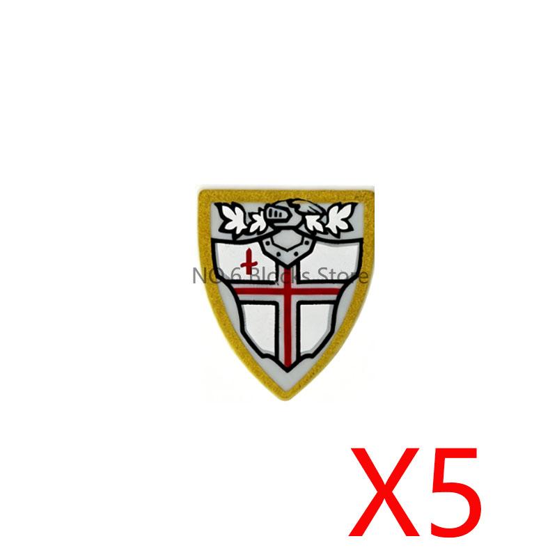 Medieval Military Castle Knight Accessories Building Block Roman Figure Soldier Crusader Viking Shield Armor Eagle Brick Toy S01