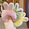 9pcs New Style Ponytail Hair Ties, Fairy Autumn Winter Headwear, Korean Style Sweet Bunny Ear Plush Scrunchies