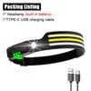Sensor Headlamp COB LED Head Lamp Flashlight USB Rechargeable Head Torch 5 Lighting Modes Head Light with Built-in Battery