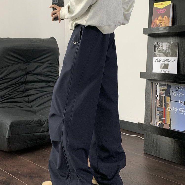 

Men s Retro Streetwear Fleece-Lined Wide-Leg Winter Pants XL