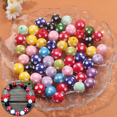5/10/20pcs Resin Material Creative Personalized Dot Multi-color Decorative Beads, Personalized Circular Beads, Solid Color Interval Beads
